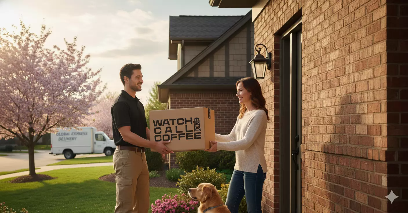 Shipping and delivery from watch call coffee via USPS or UPS